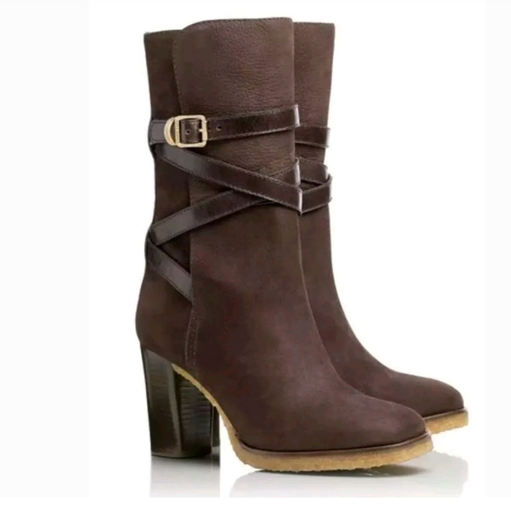 Tory Burch Jamie Leather Suede Boots - Picture 2 of 10
